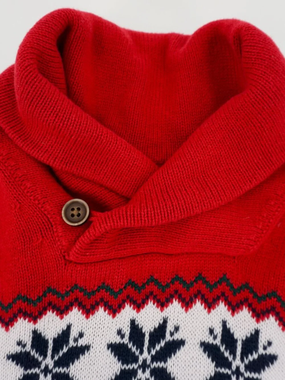 Children's PLACE Knit Sweater Boys Medium 7/8 Christmas Nordic Red Green Cotton